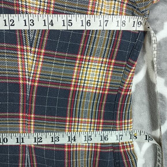 Patagonia Shirt Womens 6 Navy Red Plaid Fjord Flannel Henley Organic Cotton - Picture 7 of 11